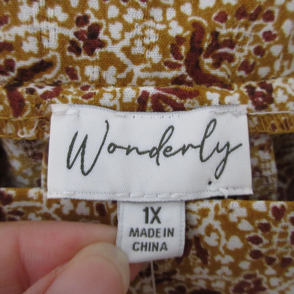 Wonderly Top Plus 1X Floral Top Balloon Sleeve Boho Prairie Cottage Autumn NWT - Picture 5 of 9